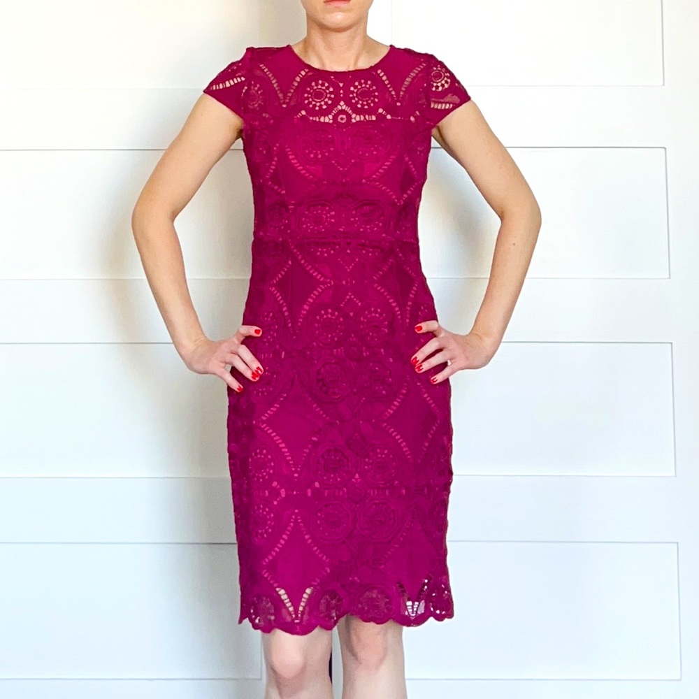 ModCloth Lace and Eyelet Fitted Dress